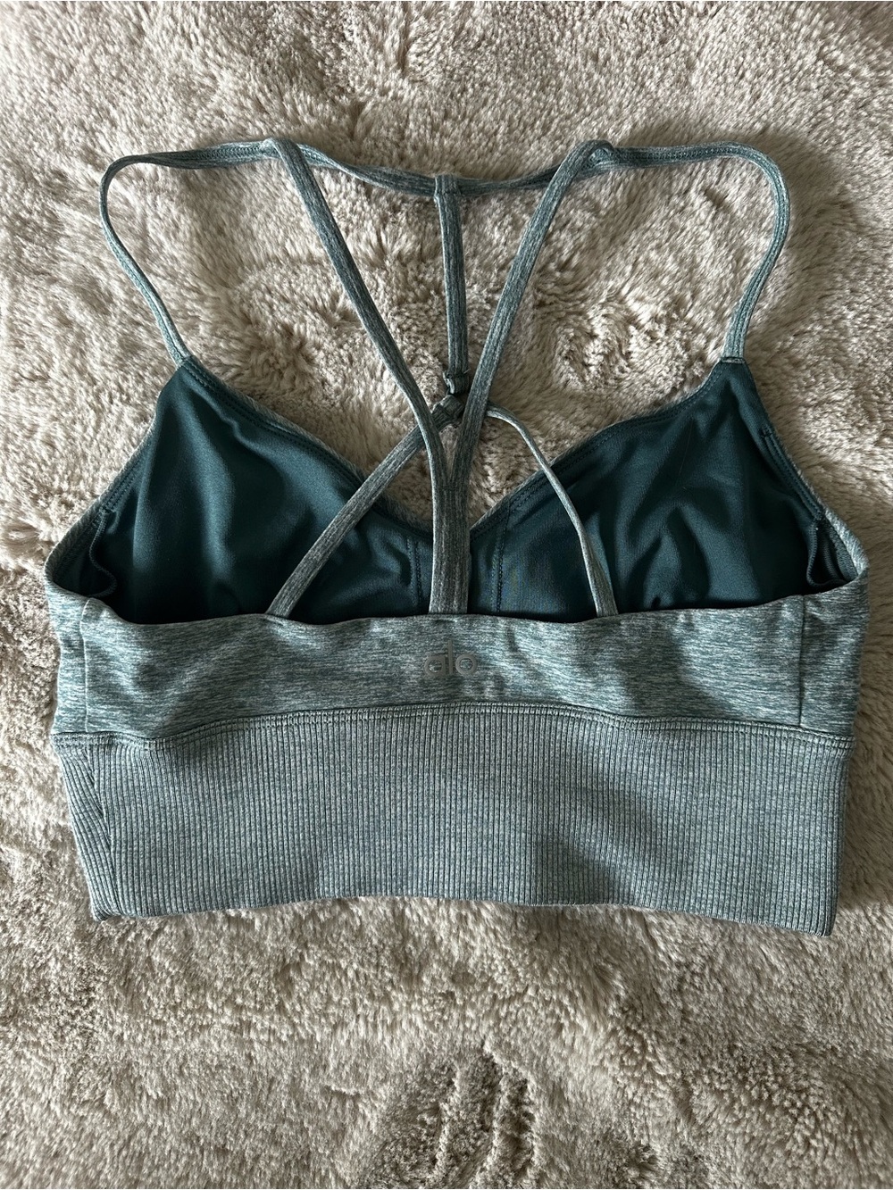 ALO Yoga Teal Green Strappy Sports Bralette